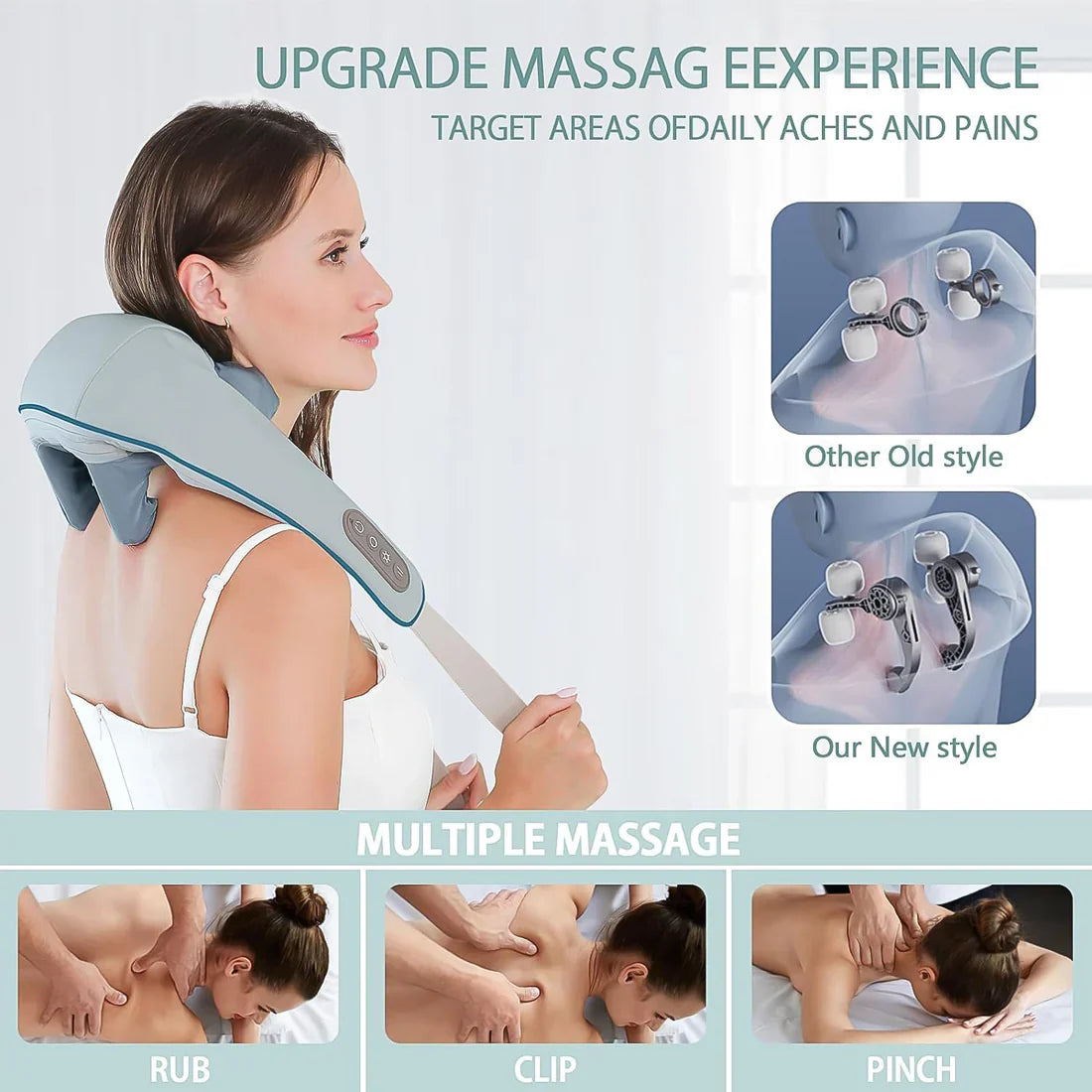 Elite Dealz™ 5D Electric Neck & Back Massager with Heat – Deep Tissue Relief for Pain & Aches